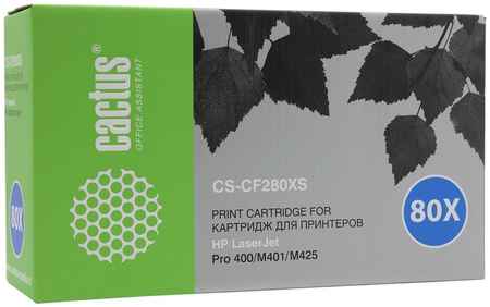 Картридж лазерный Cactus CS-CF280XS (CF280X), черный, 6900 страниц, совместимый для LaserJet Pro 400 MFP M425dn / MFP M425dw / M401dne / M401a / M401d / M401dn / M401dw 970786244