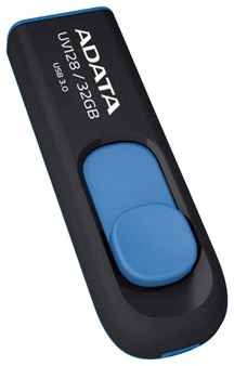 Флешка 32Gb USB 3.0 ADATA DashDrive UV128, черный/синий (AUV128-32G-RBE) 970792960