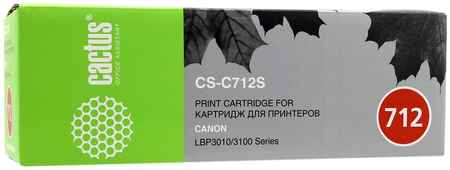 Картридж лазерный Cactus CS-C712S (712), черный, 1500 страниц, совместимый, для Canon LBP3010/3100 series 970833675