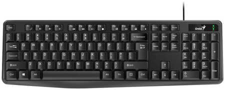 Клавиатура проводная Genius KB-117, мембранная, USB, черный (31310016402) 9708444701
