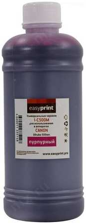 Чернила Easyprint, 500 мл, пурпурный, совместимые для Canon (I-C500M) 9708480493