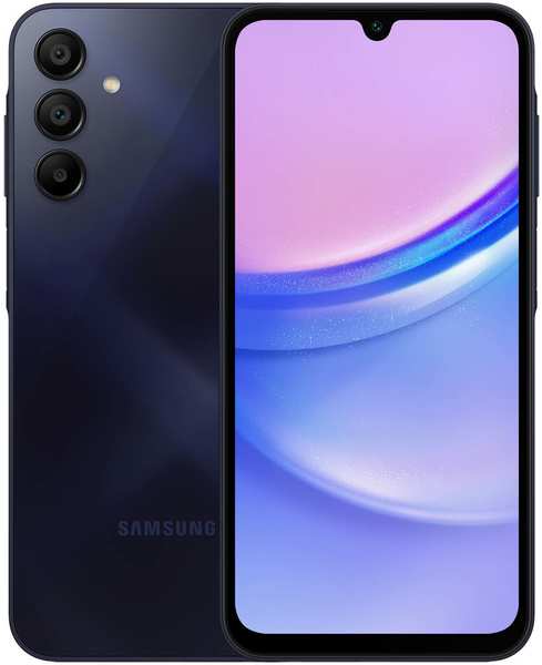 Смартфон Samsung Galaxy A15, 6.5″ 1080x2340 Super AMOLED, MediaTek Helio G99, 6Gb RAM, 128Gb, 3G/4G, NFC, Wi-Fi, BT, 3xCam, 2-Sim, 5000 мА?ч, USB Type-C, Android 13, / (SM-A155FZKGSKZ)