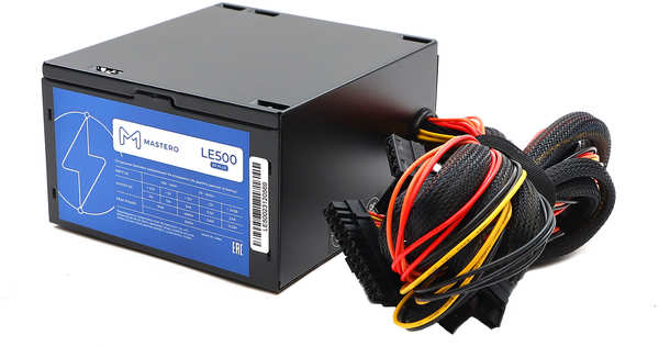 Блок питания 500 Вт ATX Mastero LE500, 120 мм, 80 Plus, Retail (LE500-120BFV1) 9708606624