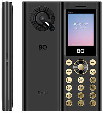Мобильный телефон BQ 1858, 1.77″ 160x128 TN, 32Mb RAM, 32Mb, BT, 3-Sim, 800 мА·ч, USB Type-C, черный/золотистый 9708613484