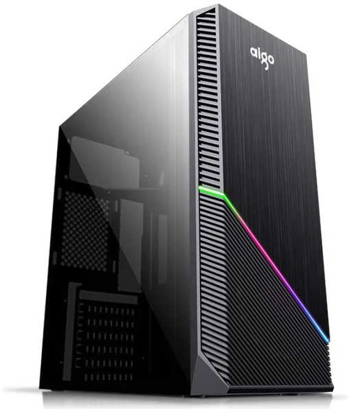 Корпус Aigo RAINBOW-1, ATX, Midi-Tower, USB 3.0, RGB подсветка, черный, без БП (AG-RAINBOW1) 9708621395