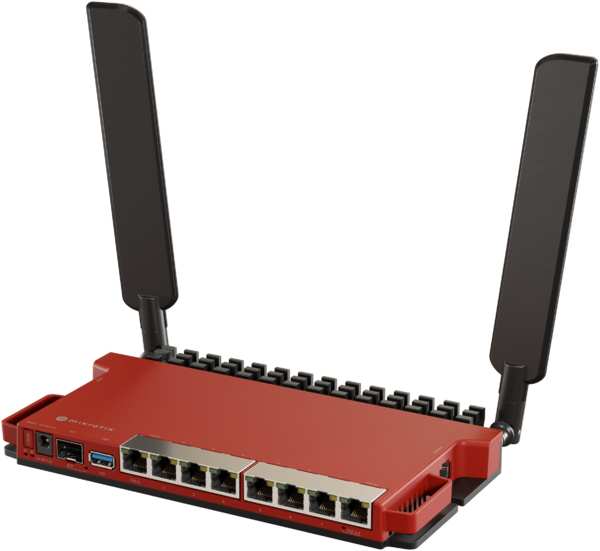 Wi-Fi роутер MikroTik L009UiGS-2HaxD-IN, 802.11b/g/n/ax, 2.4 ГГц, до 574 Мбит/с, LAN 8x1 Гбит/с, WAN 1x2.5 Гбит/с, внешних антенн: 2x4 дБи, 1xUSB 3.0 (L009UiGS-2HaxD-IN) 9708621777