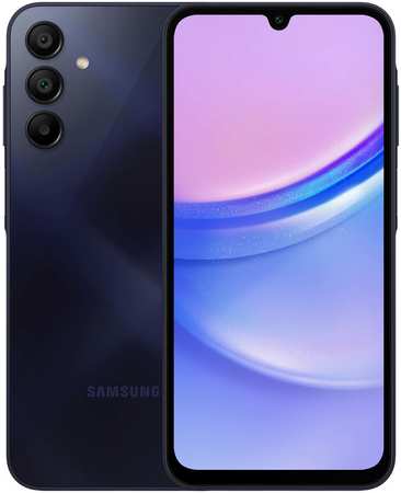 Смартфон Samsung Galaxy A15, 6.5″ 1080x2340 Super AMOLED, MediaTek Helio G99, 4Gb RAM, 128Gb, 3G/4G, NFC, Wi-Fi, BT, 3xCam, 2-Sim, 5000 мА?ч, USB Type-C, Android 13, (SM-A155FZKDCAU)