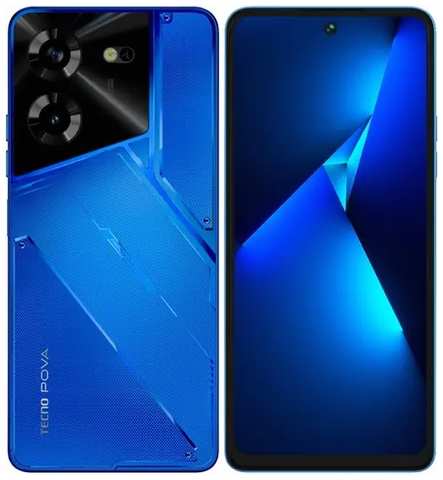 Смартфон Tecno POVA 5, 6.8″ 1080x2460 IPS, MediaTek Helio G99, 8Gb RAM, 128Gb, 3G/4G, NFC, Wi-Fi, BT, 2xCam, 2-Sim, 6000 мА?ч, USB Type-C, Android 13, синий (LH7n 128+8 Hurricane Blue) 9708641698