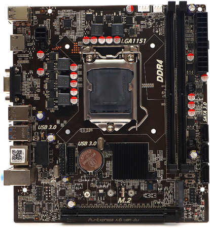 Материнская плата ZCZF H110B4, Socket1151, Intel H110, 2xDDR4, PCI-Ex16, 3SATA3, 5.1-ch, 5 USB 3.2, VGA, HDMI, mATX, Retail 9708661332