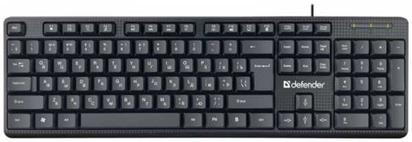Клавиатура проводная Defender Daily HB-162 RU, мембранная, USB, черный (45162) 9708662585