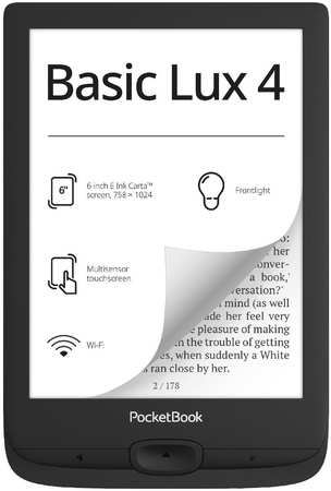 Электронная книга PocketBook 618 Basic Lux, 6″ 1024x758 E-Ink Carta Touch, 8Gb, Wi-Fi, 1.3 А·ч, (PB618-P-WW)