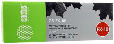 Набор картриджей лазерный Cactus CS-FX10S-2 (FX-10), черный, 2000 страниц, 2 шт., совместимый для Canon FAX-L100 / L120 / L140 / L160 / L95/MF-4010 / 4018 / 4120 / 4140 / 4150 / 4270 / 4320 / 4330 / 4340 / 4350 / 4370 / 4380 / 4660 / 4690/PC-D440 /D450 9708685100