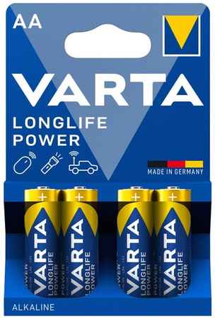Батарея Varta Longlife Power, AA (LR6-20F), 1.5V, 4шт. (04906121414) 9708824533