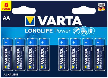 Батарея Varta Longlife Power, AA (LR6-20F), 1.5V, 8шт. (04906121418) 9708824535
