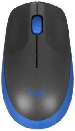 Мышь беспроводная Logitech M190, 1000dpi, оптическая светодиодная, USB/Радиоканал, черный/синий (910-005925) 9708831204