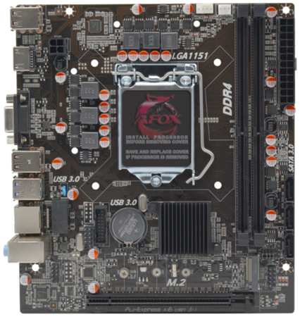 Материнская плата AFOX IH310C-MA6, Socket1151v2, Intel H310, 2xDDR4, PCI-Ex16, 3SATA3, 5.1-ch, 4 USB 3.2, VGA, HDMI, mATX, Retail 9708832478