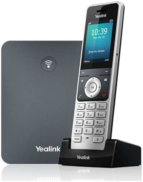 VoIP-телефон Yealink W76P, 10 SIP-аккаунтов, цветной дисплей, DECT, черный/серебристый (W76P) 9708840508