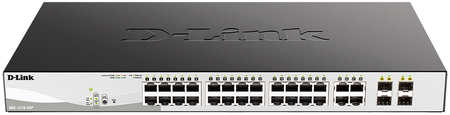 Коммутатор D-Link DGS-1210-28P, управляемый, кол-во портов: 24x1 Гбит/с, кол-во SFP/uplink: combo RJ-45/SFP 4x1 Гбит/с, установка в стойку, PoE: 24x30 Вт (макс. 193 Вт) (DGS-1210-28P/F5A) 9708851787