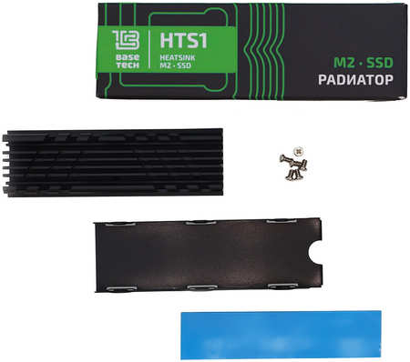 Радиатор для SSD M.2 2280 BaseTech Heatsink, алюминий, черный (BT-HTS-M22280-B) 9708854347