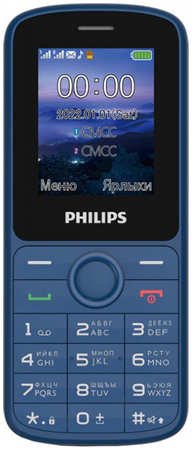 Мобильный телефон Philips E2101, 1.77″ 160x128 TFT, BT, 2-Sim, 1000 мА·ч, micro-USB, синий (CTE2101BU/00) 9708869541