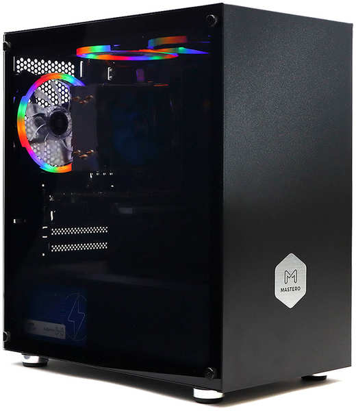 Mastero PC Системный блок Mastero Gaming GT02, Intel Core i3 10100F 3.6 ГГц, 16Gb RAM, 480Gb SSD, NVIDIA GeForce GTX 1050Ti 4Gb, DOS, (GT02-I10100-16S480-1050)