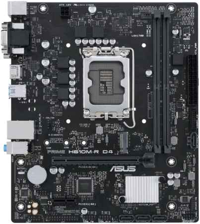 Материнская плата ASUS PRIME H610M-R D4-SI, Socket1700, Intel H610, 2xDDR4, PCI-Ex16, 4SATA3, 7.1-ch, GLAN, 4 USB 3.2, VGA, DVI, HDMI, mATX, Retail