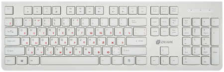 Клавиатура проводная Oklick 505M slim, мембранная, USB, белый (KW-1820 WHITE) 970905856