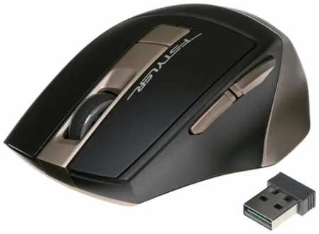 Мышь беспроводная A4Tech Fstyler FG35, 2000dpi, оптическая светодиодная, USB, черный/золотистый (FG35 BRONZE) 970923745
