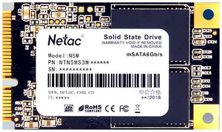 Твердотельный накопитель (SSD) Netac 256Gb N5M, mSATA, mSATA (NT01N5M-256G-M3X)