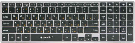 Клавиатура беспроводная Gembird KBW-2, ножничная, Bluetooth, серебристый 970933167