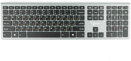 Клавиатура беспроводная Gembird KBW-1, ножничная, USB, серый/черный 970963148