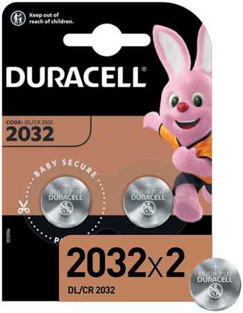 Батарея Duracell CR2032, 3V, 2шт. (CR2032-2BL) 970965330