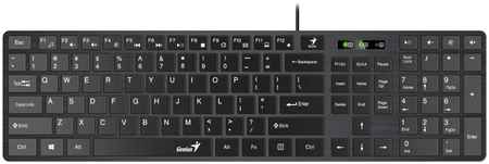 Клавиатура проводная Genius SlimStar 126, мембранная, USB, черный (31310017402) 970993118