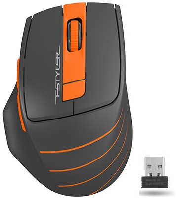 Мышь беспроводная A4Tech Fstyler FG30S, 2000dpi, оптическая светодиодная, USB, серый/оранжевый (FG30S Orange) 970994359