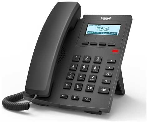 VoIP-телефон Fanvil X1S, 2 линии, 2 SIP-аккаунта, монохромный дисплей, черный 970995392