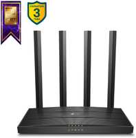 Wi-Fi роутер TP-Link Archer C6, 802.11a/b/g/n/ac, 2.4 / 5 ГГц, до 1.17 Гбит/с, LAN 4x1 Гбит/с, WAN 1x1 Гбит/с, внешних антенн: 4, внутренних антенн: 1 (Archer C6)