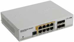 Коммутатор MikroTik Cloud Router Switch 112-8P-4S-IN, управляемый, кол-во портов: 8x1 Гбит / с, SFP 4x1 Гбит / с, установка в стойку, PoE: 8x30Вт (макс. 150Вт) (CRS112-8P-4S-IN)