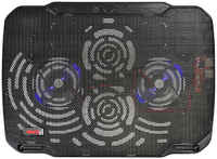 Охлаждающая подставка для ноутбука 15.6″ Buro BU-LCP156-B208, вентилятор: 80, 2xUSB, металл, пластик, черный (363705)