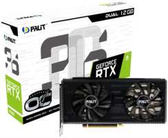 Видеокарта Palit NVIDIA GeForce RTX 3060 Dual OC, 12Gb DDR6, 192 бит, PCI-E, HDMI, 3DP, Retail (NE63060T19K9-190AD)