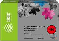 Чернила Cactus, 4 шт. x 100 мл, голубой / пурпурный / желтый / черный, совместимые для Canon G1400 / G2400 / G3400 (CS-GI490BK / M / C / Y) (CS-GI490BK/M/C/Y)