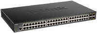 Коммутатор D-link DGS-1250-52XMP, кол-во портов: 48x1 Гбит/с, кол-во SFP/uplink: SFP+ 4x10 Гбит/с, установка в стойку, PoE: 48x30Вт (макс. 370Вт) (DGS-1250-52XMP/A1A)