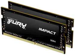 Комплект памяти DDR4 SODIMM 32Gb (2x16Gb), 3200MHz, CL20, 1.2 В, Kingston, FURY Impact (KF432S20IBK2/32)