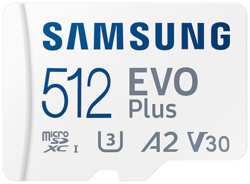 Карта памяти 512Gb microSDXC Samsung EVO Plus Class 10 UHS-I U3 V30 A2 + адаптер (MB-MC512KA/RU/APC/CN/EU/KR)