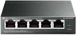 Коммутатор TP-LINK TL-SG105PE, управляемый, кол-во портов: 5x1 Гбит/с, PoE: 4x30Вт (макс. 65Вт) (TL-SG105PE)