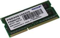 Память DDR3 SODIMM 4Gb, 1333MHz, CL9, 1.5V Patriot Memory Signature (PSD34G13332S)