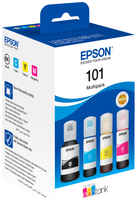 Чернила Epson L101, 4 шт., голубой / пурпурный / желтый / черный, оригинальные для Epson L4150 / 4160 / L6160 / L6170 / L6190 (C13T03V64A)