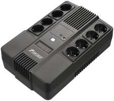 ИБП Powerman Brick 650 PLUS , 650 VA, Schuko, RJ45, розеток - 8, USB, черный (6188709)