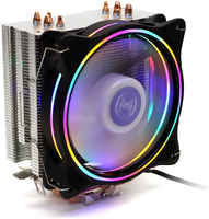 Кулер для процессора Mastero MC-120 для Socket 775 / 115x / 1200 / 1700 / 1851 / AM2+ / AM3 / AM3+ / FM1 / AM4 / AM5 / FM2 / FM2+, 120 мм, 1500rpm, 22 дБА, 120 Вт, 4-pin PWM, Al+Cu, RGB (MC120TW-PWM-RGB)