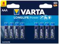 Батарея Varta Longlife Power, AAA (LR03 / 24А), 1.5V, 8шт. (04903121418)