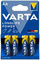 Батарея Varta Longlife Power, AA (LR6-20F), 1.5V, 4шт. (04906121414)